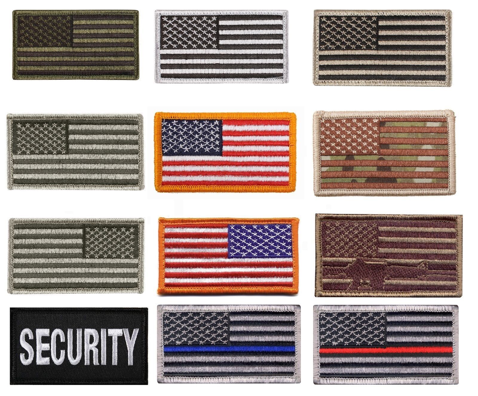 Usa Military American Flag Morale Patch With Hook Backing