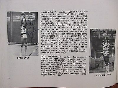 1974 Wisconsin-parkside Men's Basketball Guide(16 Sign/steve  Stephens/gary Cole