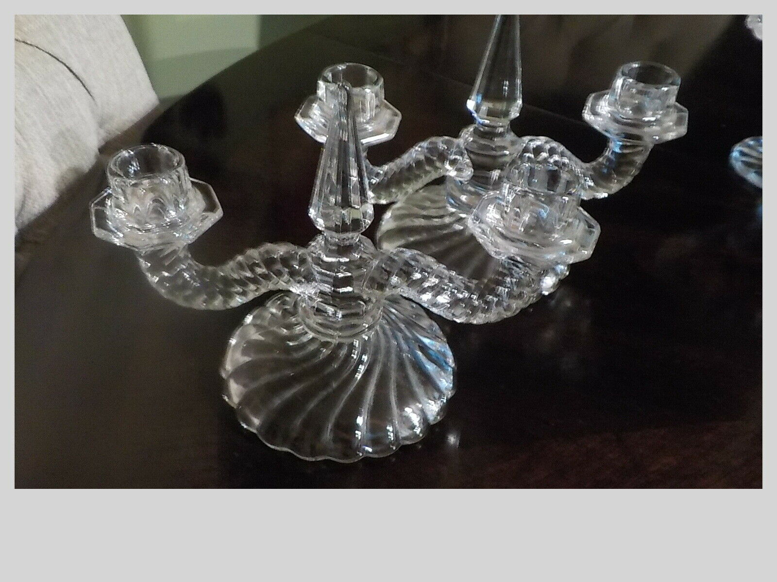 Fostoria Colony Crystal Duo Candle Holders