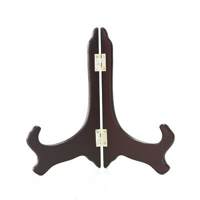 High Quality Rubber Finished Dark Brown Wooden Plate Easel Display Holder Stand