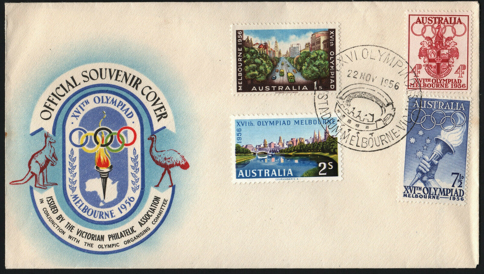 Melbourne Xvith Olympic Games Souvenir Cover (1956) Unaddressed