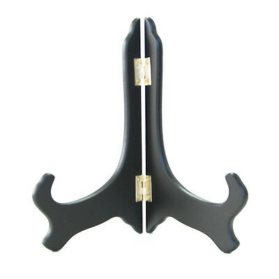 High Quality Rubber Finished Black Wooden Plate Easel Display Holder Stand