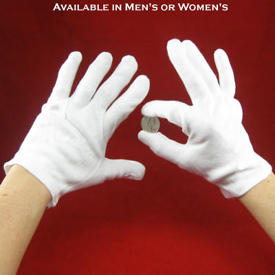 White Cotton Inspection Gloves For Handling Coins, Jewelry And Collectibles