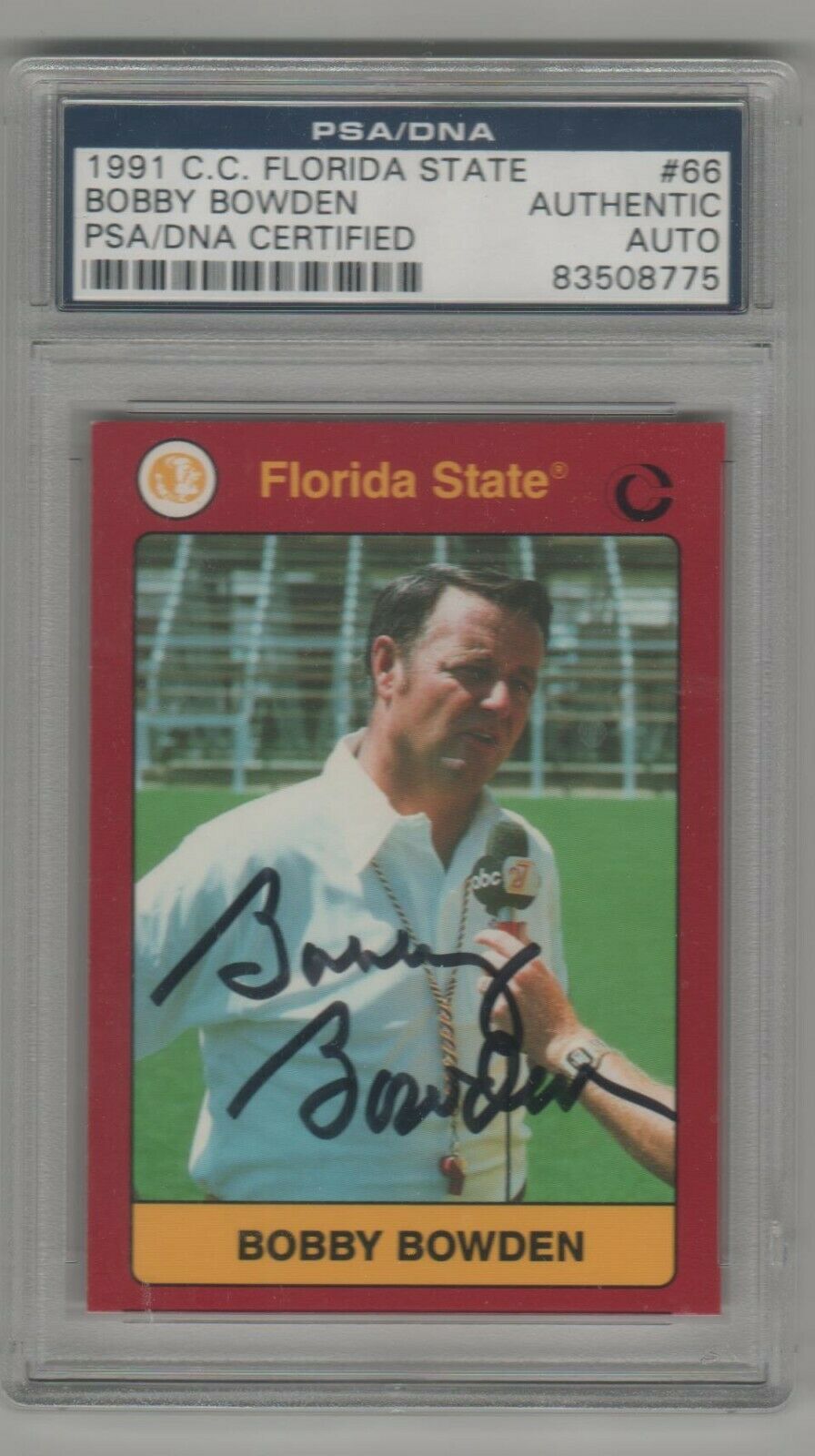 Bobby Bowden Florida State College Fb Coach Autographed Trading Card Psa/dna !!!