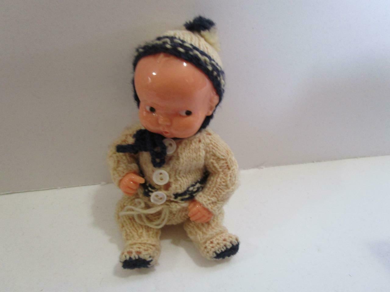 Vintage Irwin Hard Plastic Jointed Moveable Baby Doll Cochet Outfit