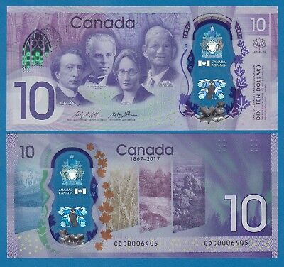 Canada 10 Dollars P 112 Commemorative 2017 Unc Polymer Low Shipping Combine Free