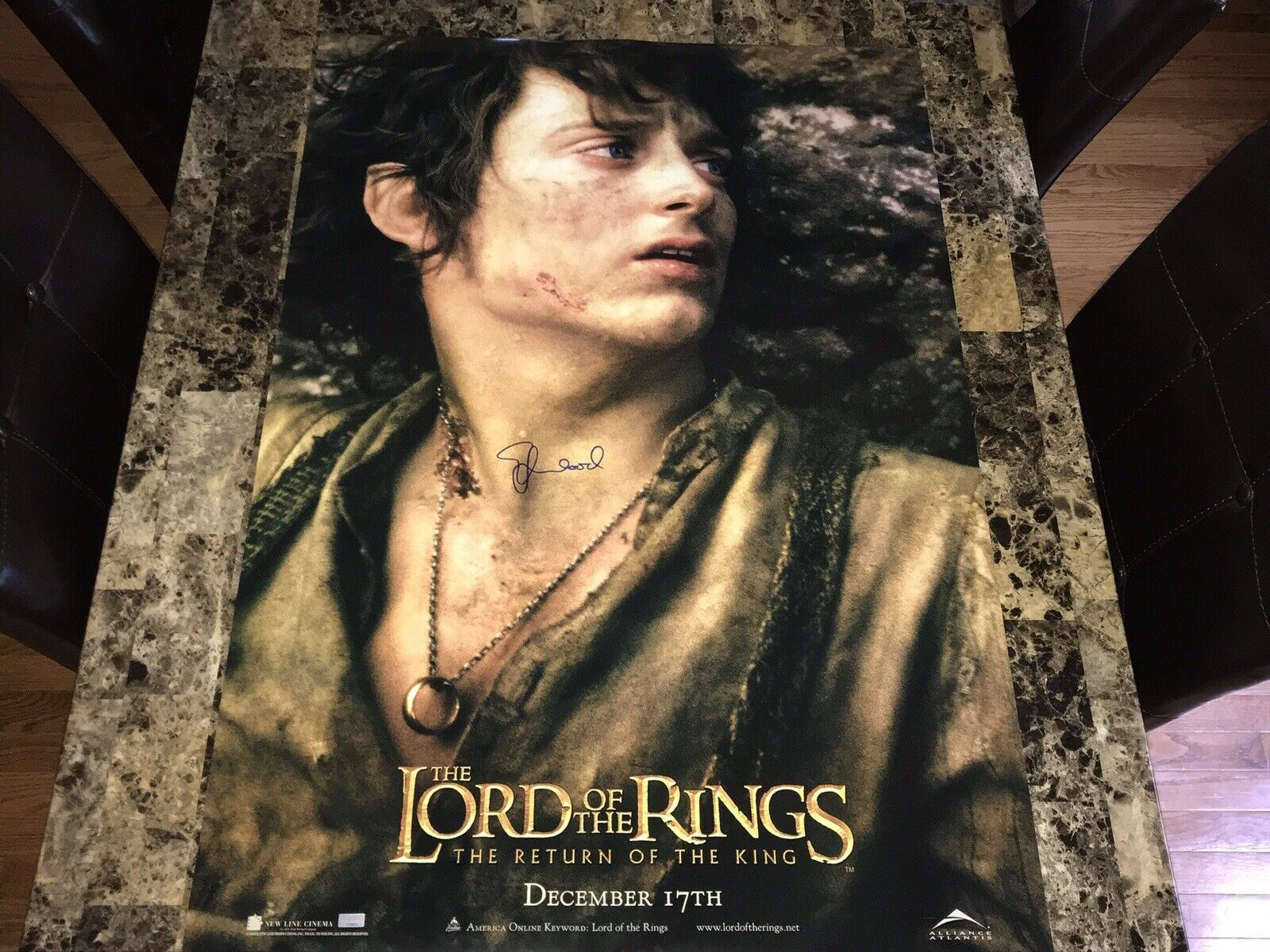 Lord Of The Rings Signed Original Double Sided Movie Poster Elijah Wood
