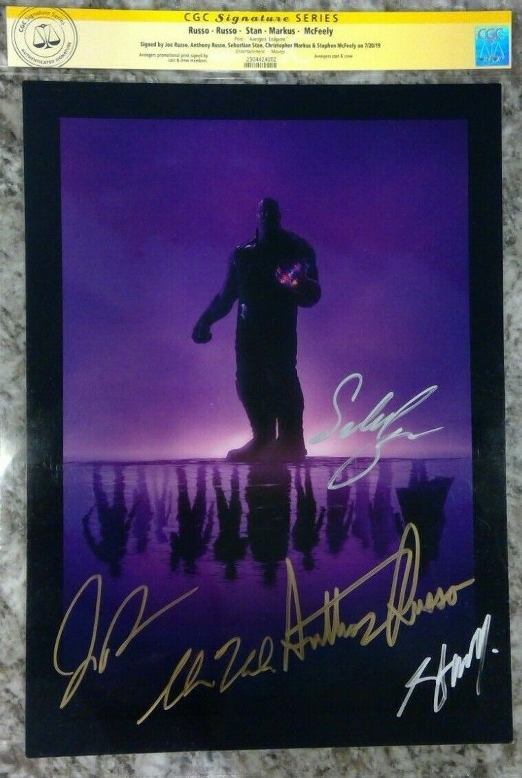 Avengers Endgame Sdcc 2019 Promo Print Signed By Russo Brothers And 3 Others