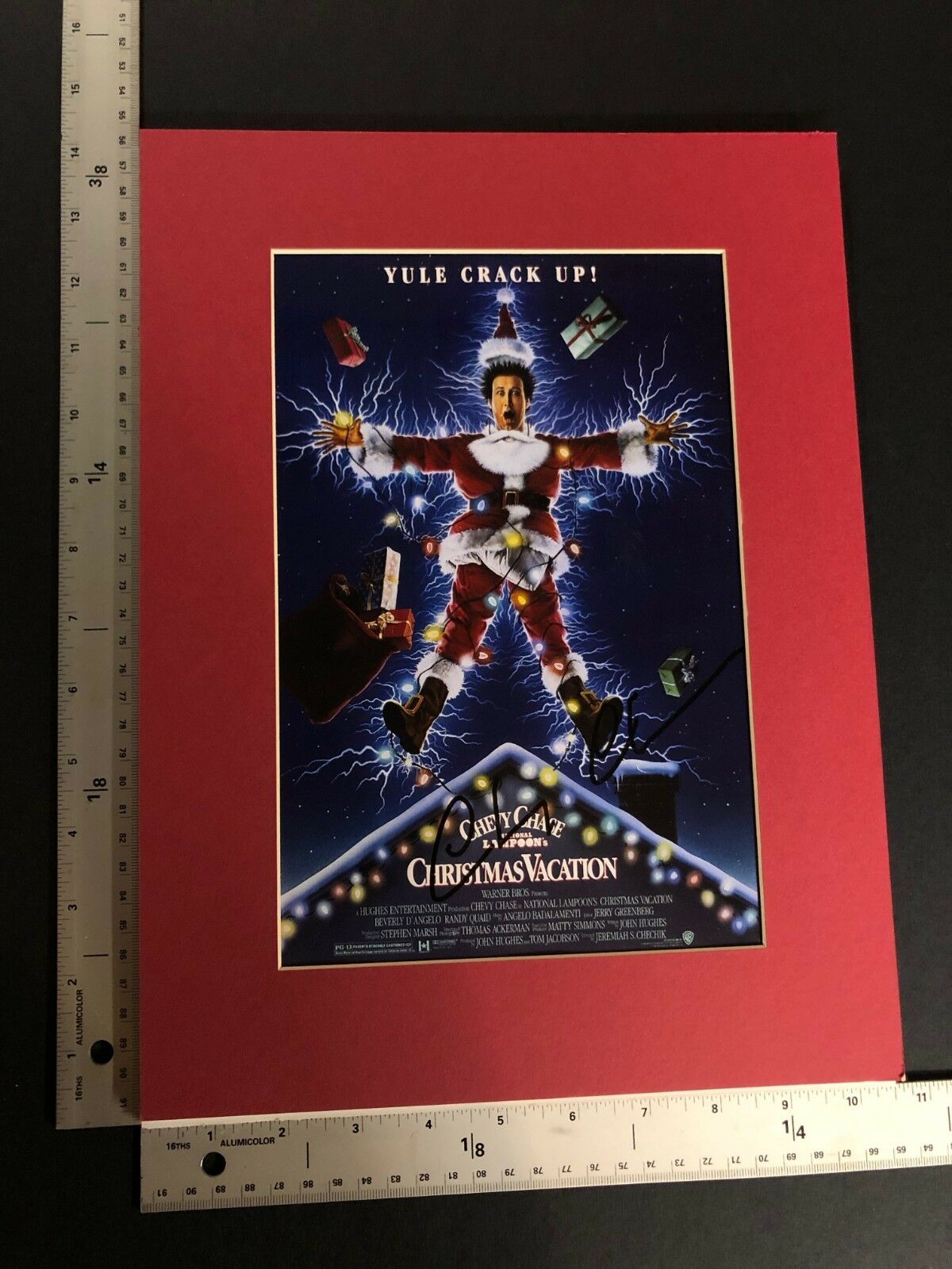 Chevy Chase Signed Christmas Vacation Mini Poster Matted