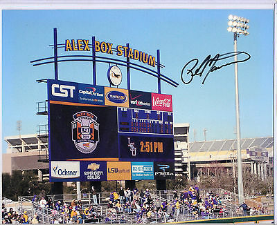 Lsu Head Coach Paul Mainieri Autographed New Alex Box Stadium 10 X 8