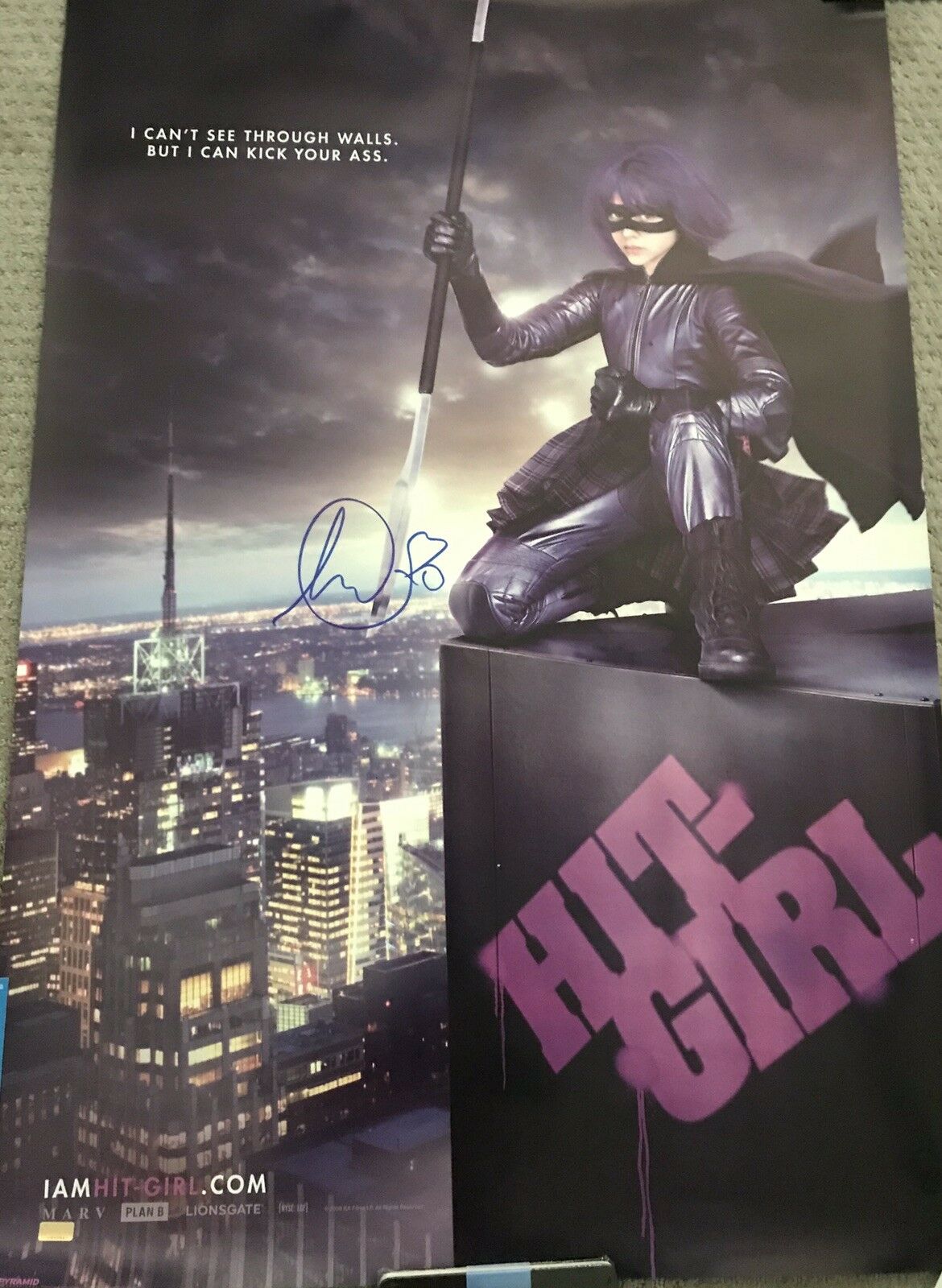 Chloe Grace Moretz Signed Hit Girl 24x36 Poster Kick Ass Autograph Coa Hologram