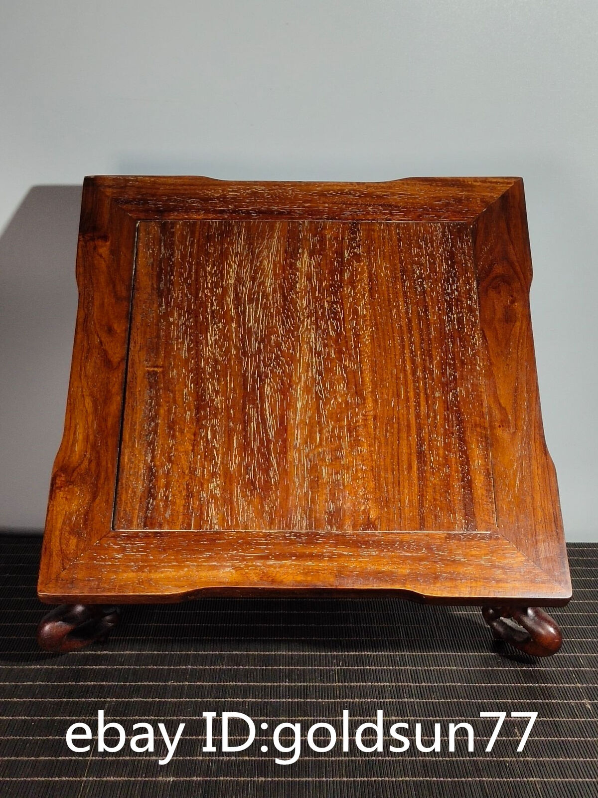 12.4“rare Chinese Antiques Huanghuali Wood Ten Thousand Word Leg Square Table