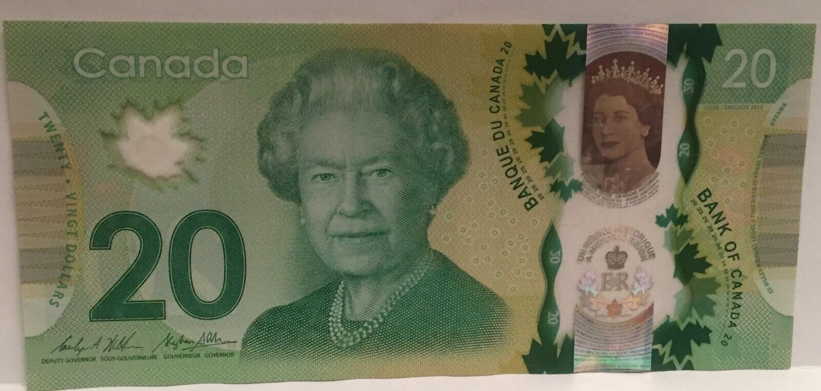 2015 Canada $20 Queen Elizabeth Ii A Historic Reign Commemorative Polymer Note