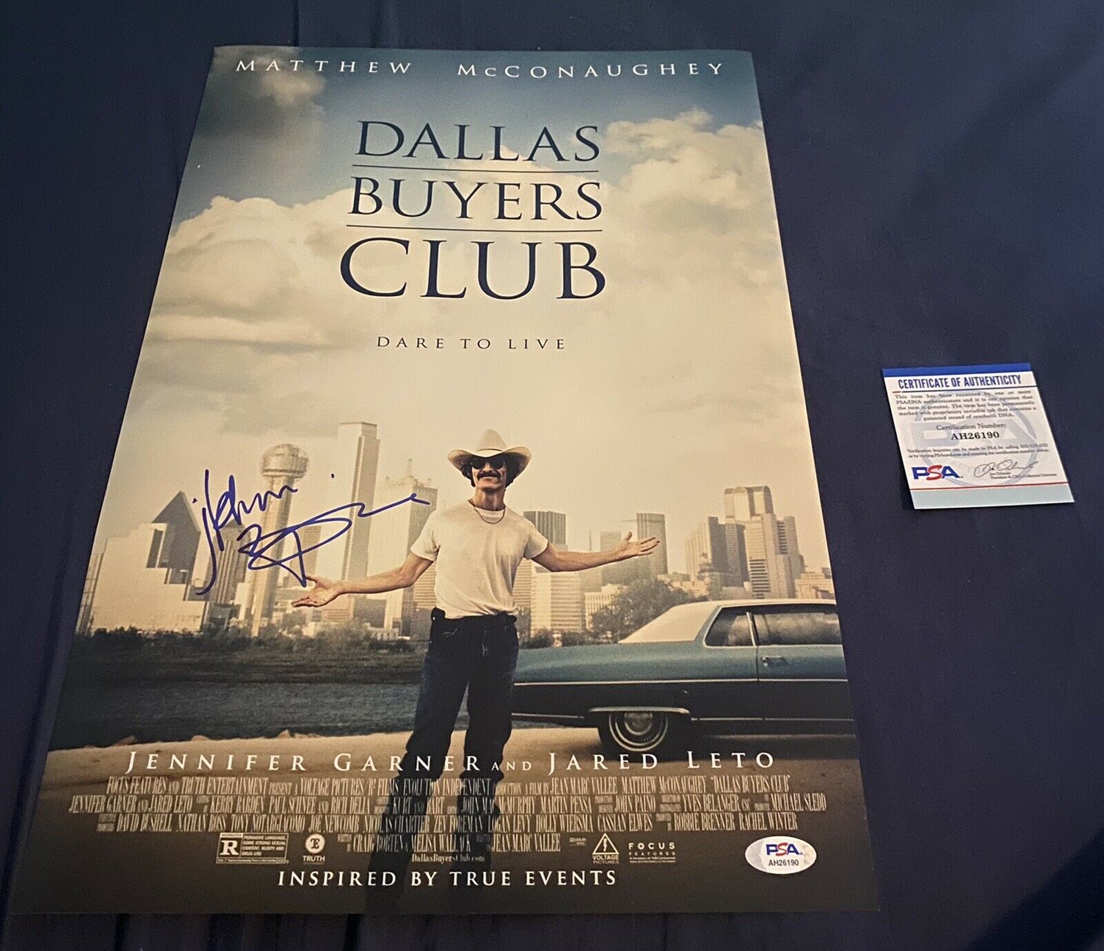 Matthew Mcconaughey Signed 12x18 Dallas Buyers Club Movie Poster W/ Psa Coa